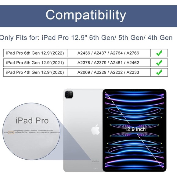 Soke Case for iPad Pro 12.9 inch 6th/5th/4th Generation. With built-in kickstand - Picture 4 of 6